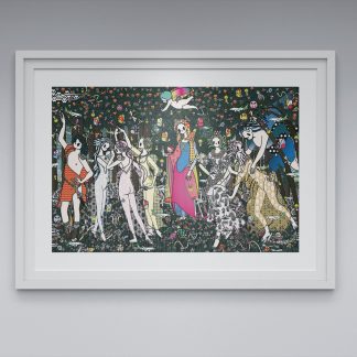 Primavera after Botticelli with Alitalia and kitten